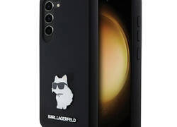 Karl Lagerfeld Silicone Choupette Metal Pin - Etui Samsung Galaxy S24 (czarny)