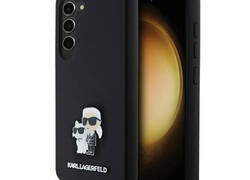 Karl Lagerfeld Silicone Karl & Choupette Metal Pin - Etui Samsung Galaxy S24 (czarny)