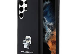 Karl Lagerfeld Silicone Karl & Choupette Metal Pin - Etui Samsung Galaxy S24 Ultra (czarny)