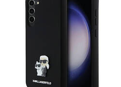 Karl Lagerfeld Silicone Karl & Choupette Metal Pin - Etui Samsung Galaxy S24+ (czarny)