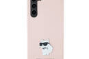 Karl Lagerfeld Silicone Choupette Metal Pin - Etui Samsung Galaxy S24 (różowy) - zdjęcie 3