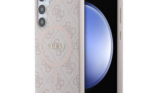 Guess 4G Collection Leather Metal Logo MagSafe - Etui Samsung Galaxy S24+ (różowy) - zdjęcie 1