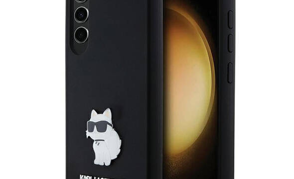 Karl Lagerfeld Silicone Choupette Metal Pin - Etui Samsung Galaxy S24 (czarny) - zdjęcie 1