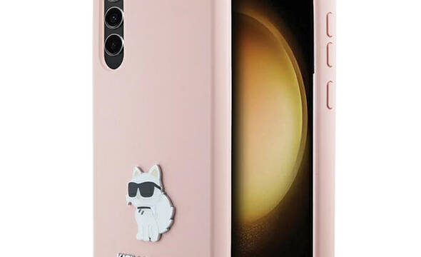 Karl Lagerfeld Silicone Choupette Metal Pin - Etui Samsung Galaxy S24 (różowy) - zdjęcie 1