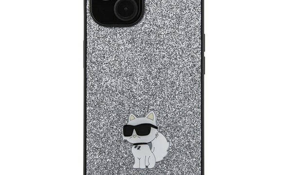 Karl Lagerfeld Fixed Glitter Choupette Logo Metal Pin - Etui Samsung Galaxy A35 5G (srebrny) - zdjęcie 1