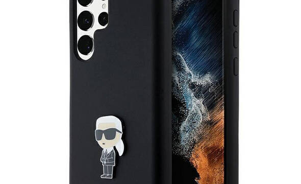 Karl Lagerfeld Silicone Ikonik Metal Pin - Etui Samsung Galaxy S24 Ultra (czarny) - zdjęcie 1