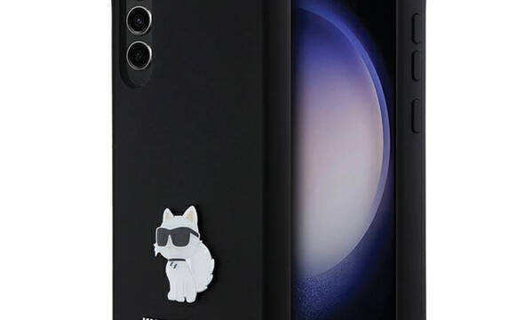 Karl Lagerfeld Silicone Choupette Metal Pin - Etui Samsung Galaxy S24+ (czarny) - zdjęcie 1