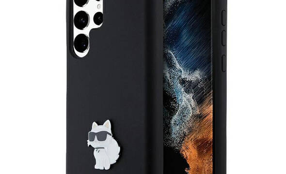 Karl Lagerfeld Silicone Choupette Metal Pin - Etui Samsung Galaxy S24 Ultra (czarny) - zdjęcie 1