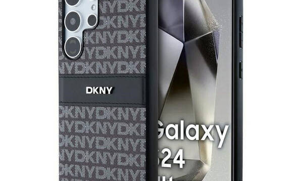 DKNY Leather Mono Stripe & Metal Logo - Etui Samsung Galaxy S24 Ultra (czarny) - zdjęcie 1