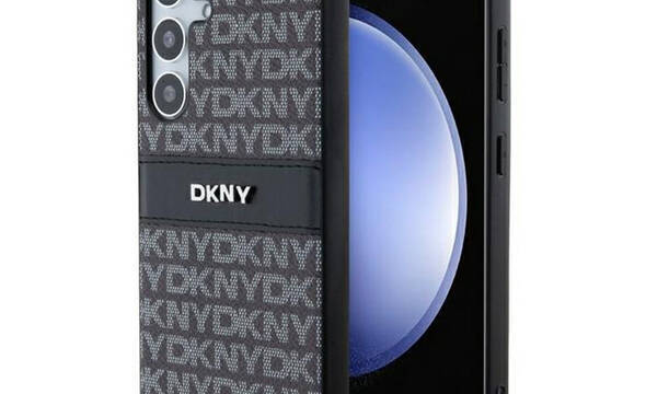 DKNY Leather Mono Stripe & Metal Logo - Etui Samsung Galaxy S24+ (czarny) - zdjęcie 1