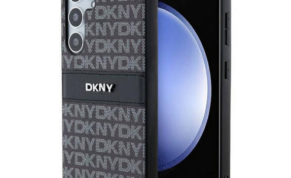 DKNY Leather Mono Stripe & Metal Logo - Etui Samsung Galaxy S24 (czarny) - zdjęcie 1